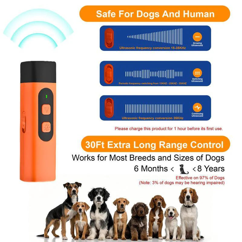 Professional Sonic Emitters Dog Training Tool with LED Flashlight