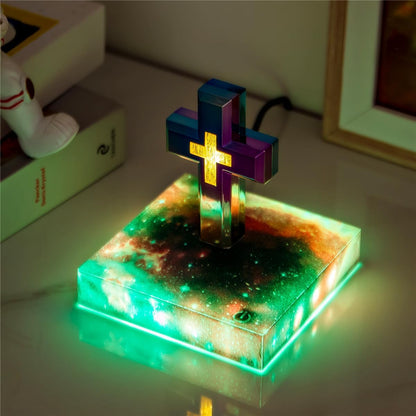Magnetic Levitating Cross Lamp