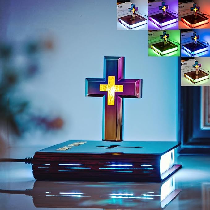 Magnetic Levitating Cross Lamp