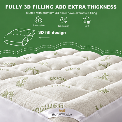 3D Fill Luxurious Bamboo Mattress Topper