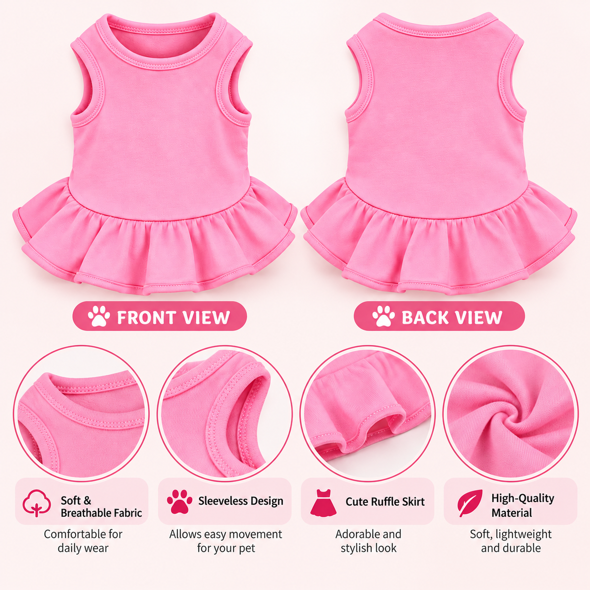Baby Pink Dog Dress