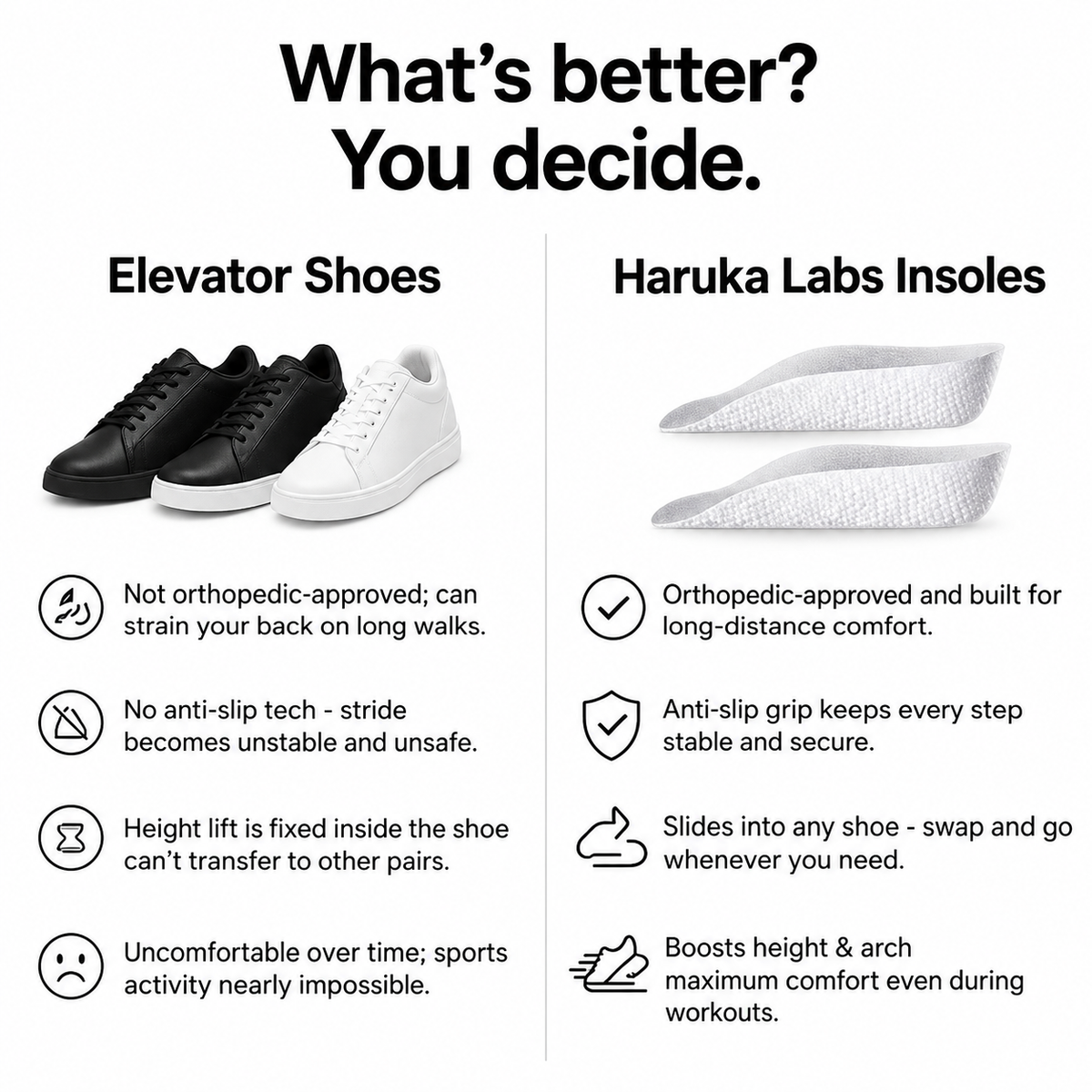 Insoles - Instantly Add 3 Inches of Height
