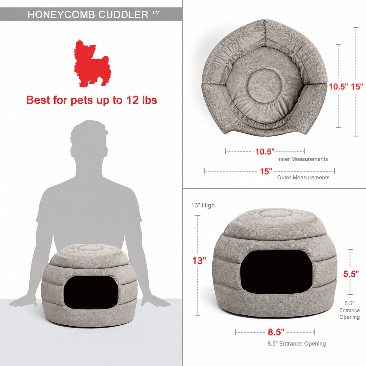 2-in-1 Honeycomb Convertible Cat & Dog Bed