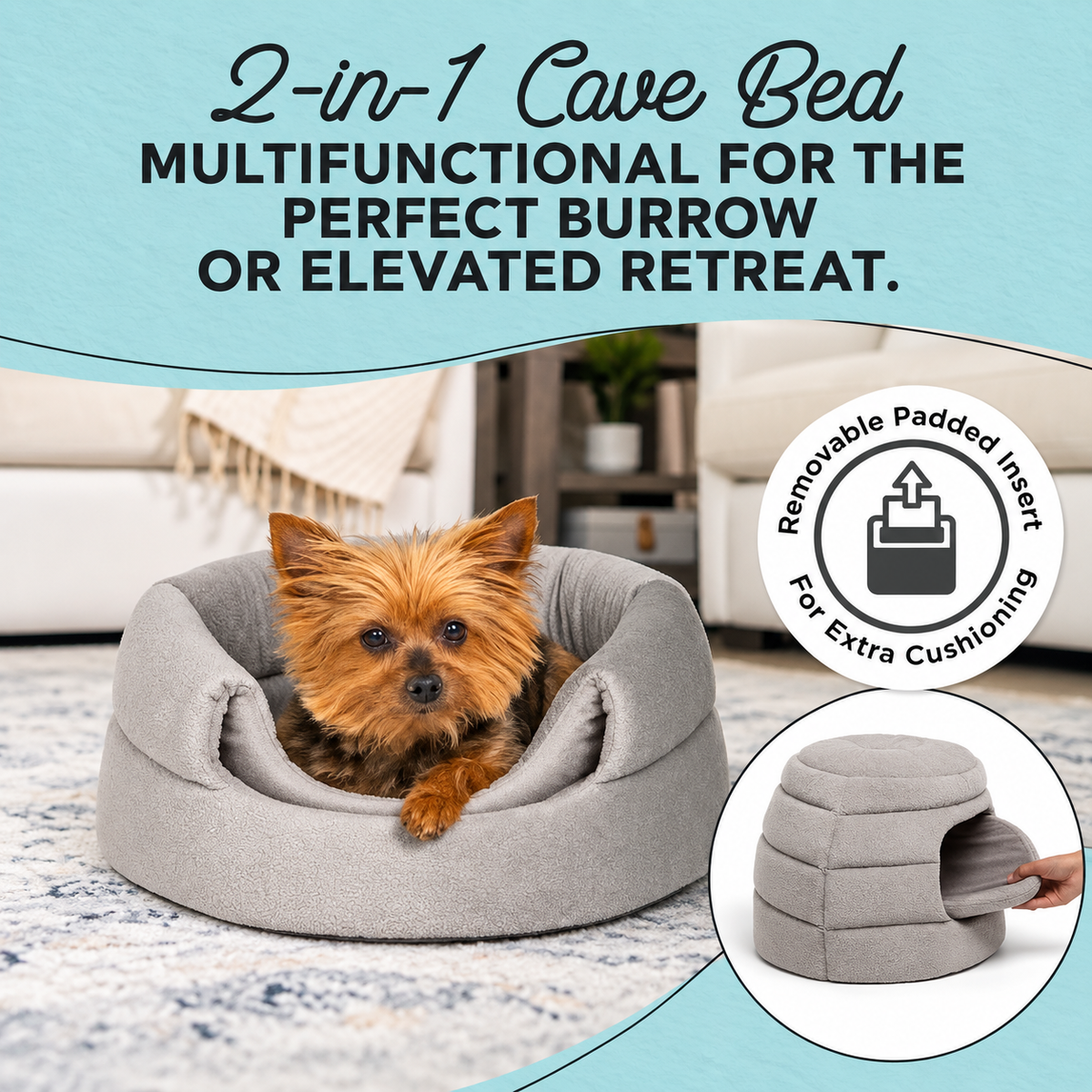 2-in-1 Honeycomb Convertible Cat & Dog Bed
