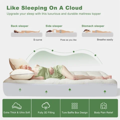 3D Fill Luxurious Bamboo Mattress Topper